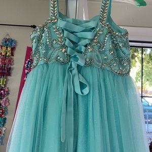 Formal shimmer teal dress